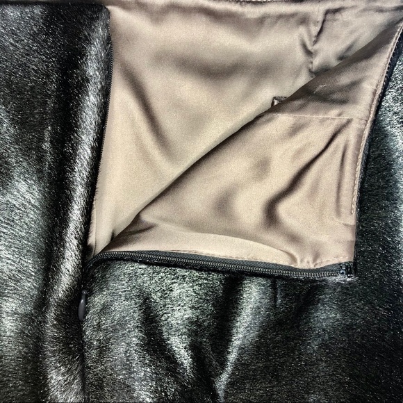 Elie Tahari Mocha Metal Bennet Calf Hair Skirt - 6 - Picture 8 of 14